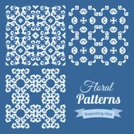 Abstract seamless floral patterns set N4