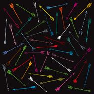 Vector collection color hand-drawn arrows N2