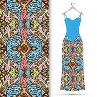 Fashion seamless geometric pattern women&#039;s dress on a hanger N20