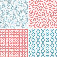 Set of seamless abstract and floral patterns