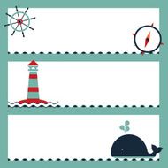 Marine set of banners