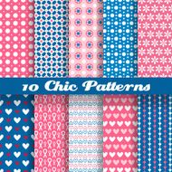 Chic different vector seamless patterns (tiling) N2