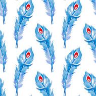 Watercolor feather pattern N5