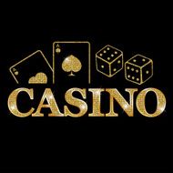 Casino - golden emblem or badge N2