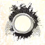Fashion ink drawing empty splash elements label