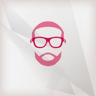 illustration with a male face hipster