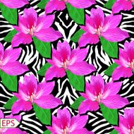 Painted flowers of seamless vector background N2