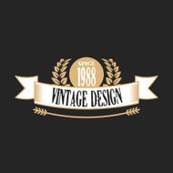 Retro badge with ribbon Original vintage design