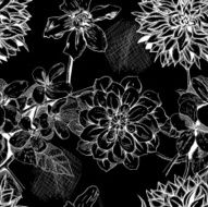 Beautiful seamless pattern of various flowers