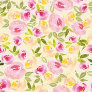 Floral background Watercolor Roses Seamless pattern N2