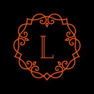 Monogram template logo design Line style N4