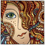 Red hair hippie girl