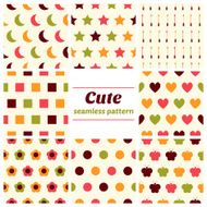 Set of cute seamless patterns N2
