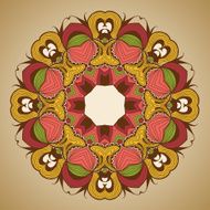 Ornamental round lace pattern is like mandala N24