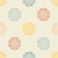 Seamless pattern with hand-drawn silhouettes sunflowers