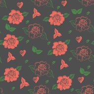 Vector seamless pattern Roses