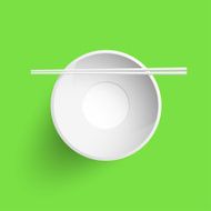 chopsticks put on empty cup vector illustration