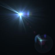 Vector star sun with lens flare