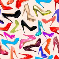 seamless background of fashionable women&#039;s shoes N2