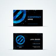 Business card template with blue sign