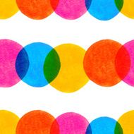 Vector seamless pattern with bright colorful watercolor painted