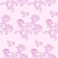 Pink Rose Flower Seamless Pattern Background N2