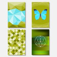 Bright set with geometric butterfly and polygonal cover