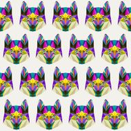 Abstract bright blended colored polygonal triangle geometric husky seamless pattern