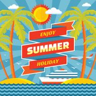 Enjoy summer holiday - vector concept banner in flat style