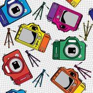 photo cameras seamless pattern N2