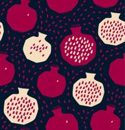 Seamless decorative colorful pattern with pomegranates N2