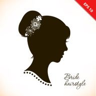 Beautiful illustration with woman head silhouette