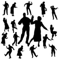 Vector silhouette of dance N29