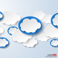 Abstract speech bubbles in the shape of clouds