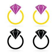 diamond ring color vector