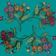 seamless pattern with chrysanthemum