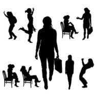 Vector silhouette of businesswoman N33