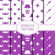 Set of hipster fashion seamless pattern with mustache Wrapping paper