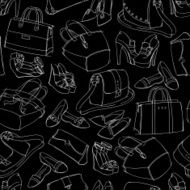 Seamless woman&#039;s fashion accessory sketch