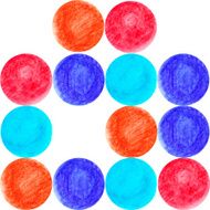 Hand drawn bright watercolor circle seamless pattern