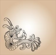 Vector of abstract artistic floral ornament vintage