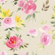 Watercolor flower pattern N155