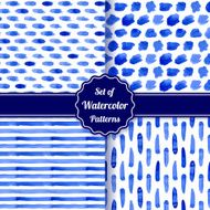 Set of four watercolor simple patterns N5
