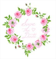 Pink roses vintage vector design frame