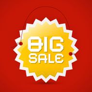 Big sale icon - orange label