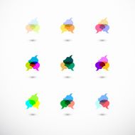 set of abstract colorful dialog box pattern icon for design