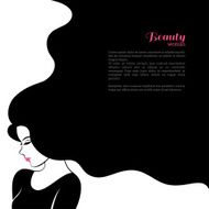 Vintage Fashion Woman with Long Hair Vector Illustration