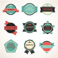 Labels design vintage style set vector illustration