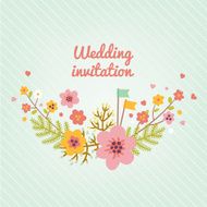 Wedding invitation with flowers