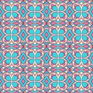 retro pattern with blue flowers
